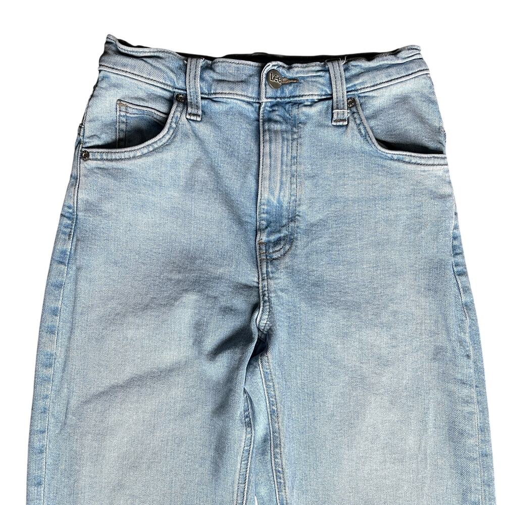 LEE Womens High Rise Classic Straight Fit Light Wash Blue‎ Denim Jeans Size 25 - Picture 3 of 11